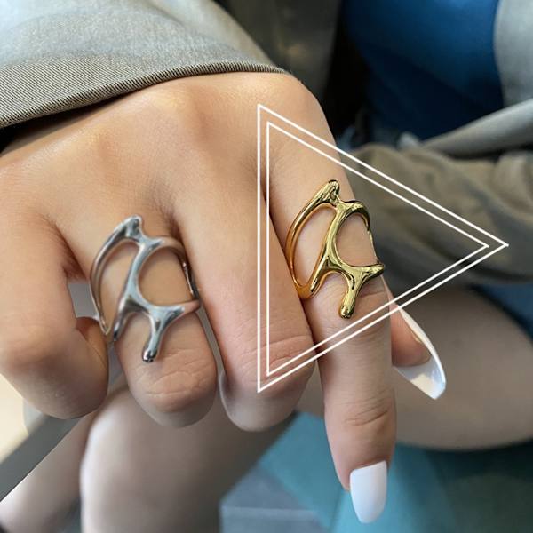 5stk Justerbare Ringe Hule Grene GULD gold