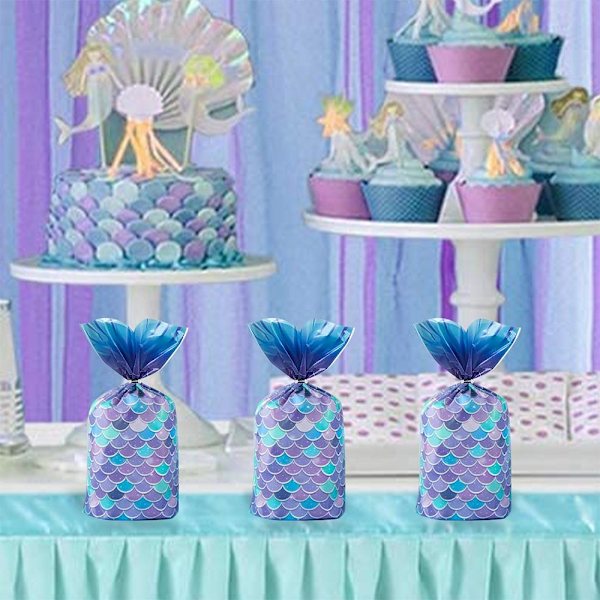 50/100 STK Mermaid Tails Cookie slikposer 100 STK 100 STK 100PCS