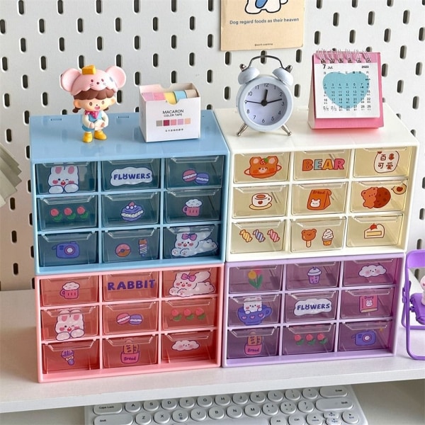 Oppbevaringsboks Desktop Organizer 6 GRIDS ROSE RED 6 GRIDS ROSE RED 6 grids rose red