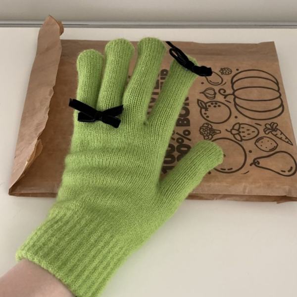 1 Par Varma Handskar Stickade Handskar GRÅ Gray