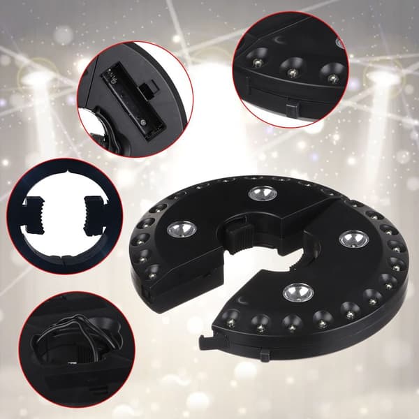 24+4 Led paraplylys campinglys