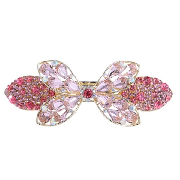 Crystal Butterfly Hårklämmor Hårspännen ROSA Pink