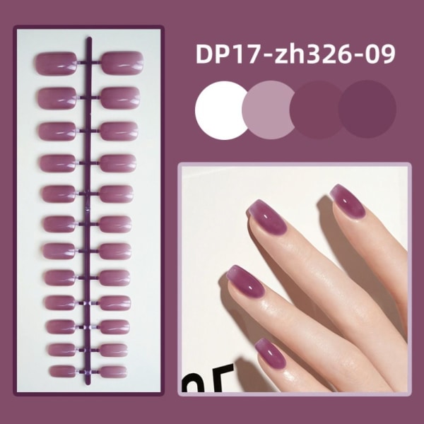 24st Enfärgade falska naglar Mini Medellånga lösnaglar DP17-zh296-08