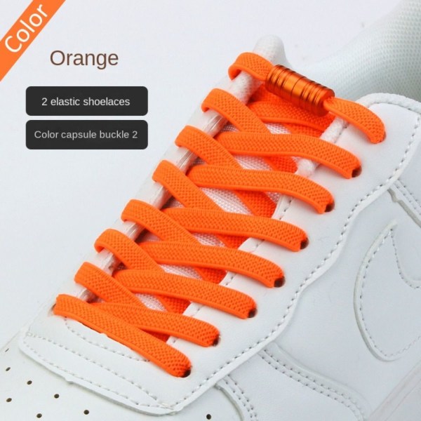 No Tie Snørebånd Metal Lock Snørebånd ORANGE orange