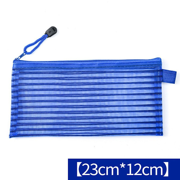 20 STK Stripe File Bag Lynlås Opbevaringspose Mesh Lige