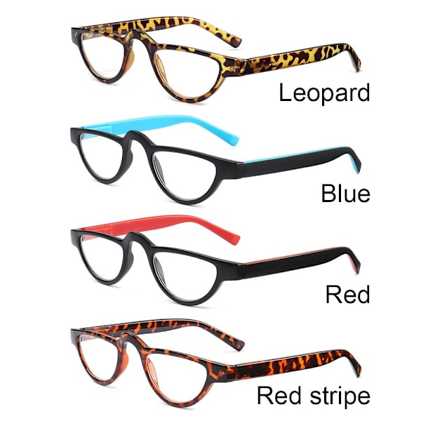 +0~+3.5 Cat Eye Läsglasögon HD Gradient Presbyopic leopard Strength +1.00-Strength +1.00