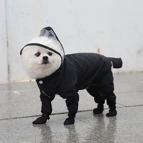 Hund Regnrock hundkläder SVART XL Black XL