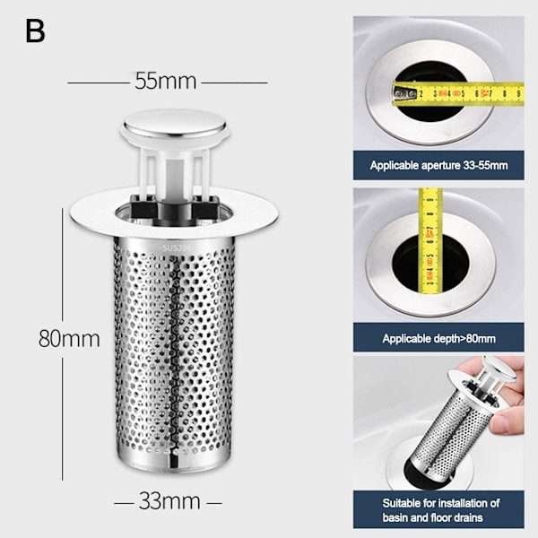 Gulvavløpsfilter Mesh Pop Up avløpsfilter B B B