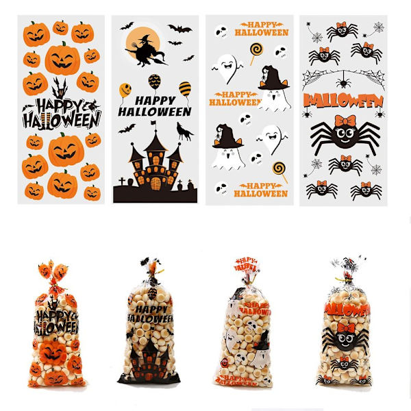 50stk Halloween Godteposer Godteri Cookies Bag GRESKIN GRESSPIN Pumpkin