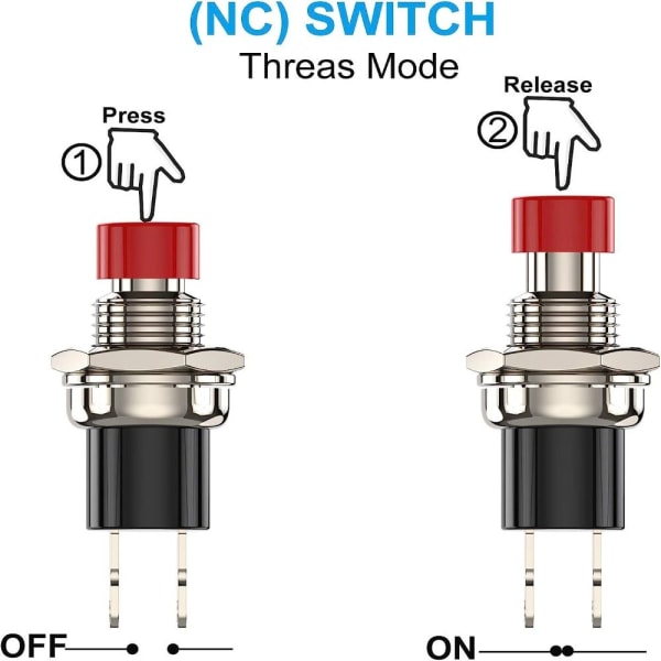 10st Mini Push Button Switch Momentary Switchs NC NC NC