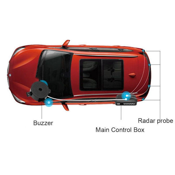 Parkeringssensorsæt Reverse Radar Sound 12V Black