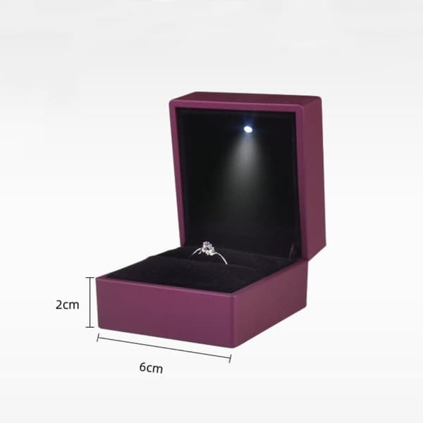 LED Ring Øreringe Æske Smykkeetui SORT black