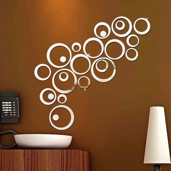 Art Mirror Effect Wall Sticker RØD Red