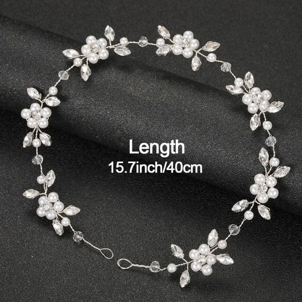 Brudeblomst Hårbånd Rhinestone Flower Pannebånd 06-28CM 06-28cm