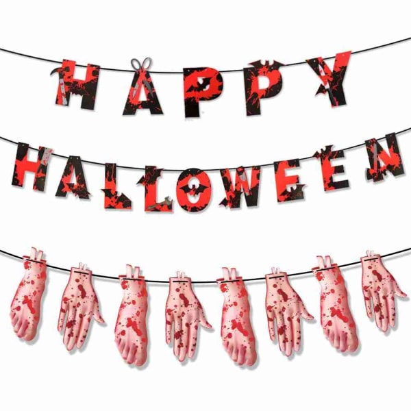 Plast hängande krans banner Halloween dekoration SET 1