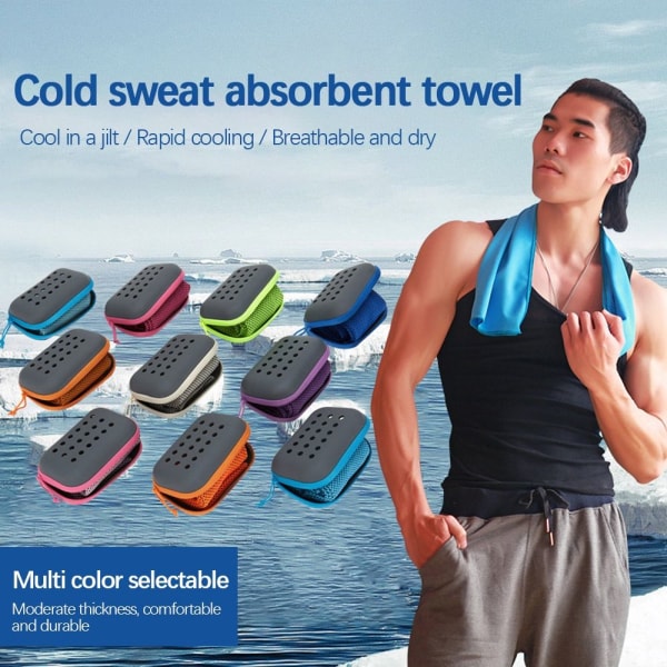 Koldt sportshåndklæde Fitness Cool håndklæde LYSEBLÅT Light blue