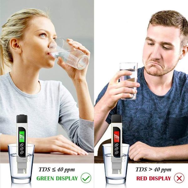 3 i 1 TDS-mätare Digital vattentestare TDS EC&Temperature Meter