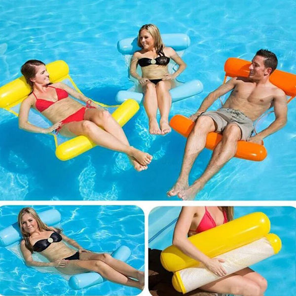 Summer Uppblåsbar Pool Floats Vattenhängmatta yellow