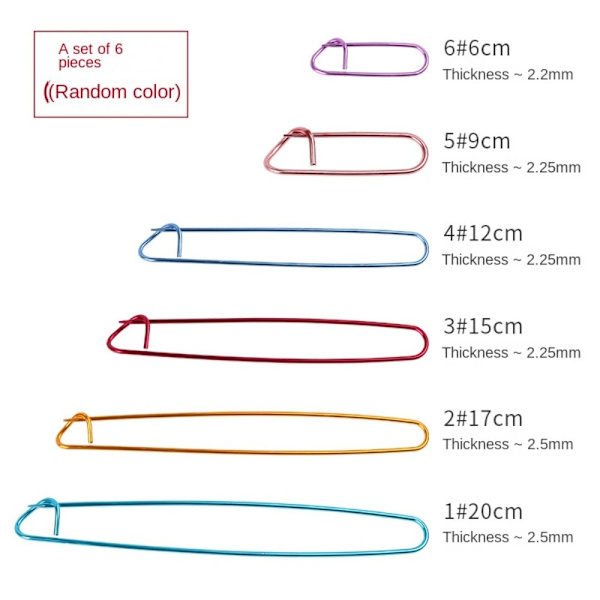 12 st stygnhållare Set Mark Large Pin Garn Markers
