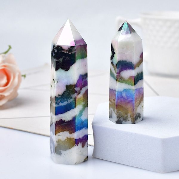 Natural Aura Crystal Column Kuusikulmainen kristallitorni 5cm-6cm 5cm-6cm