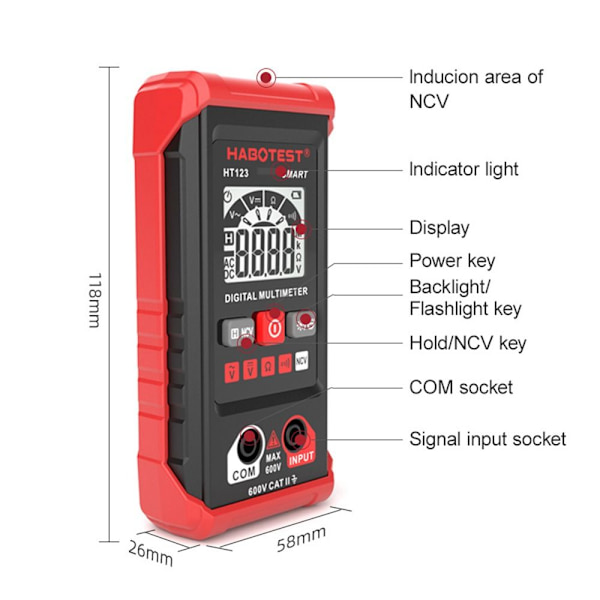 Digital Multimeter Spänningsdetektor Elektronisk testare