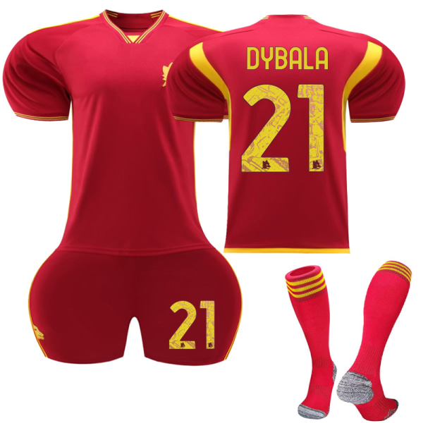 2023-2024 A.S.Roma Home børne fodboldtrøje nr. 21 Dybala 22