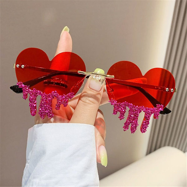 Aurinkolasit naisille Heart with Tears Muotoiltu PINK Pink