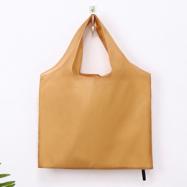 2 stk Sammenleggbar handlepose Reise dagligvarepose KHAKI Khaki