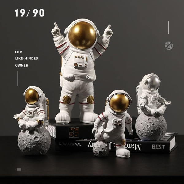 Astronautfigurer Rummand Måneskulptur Dekorativ B B B