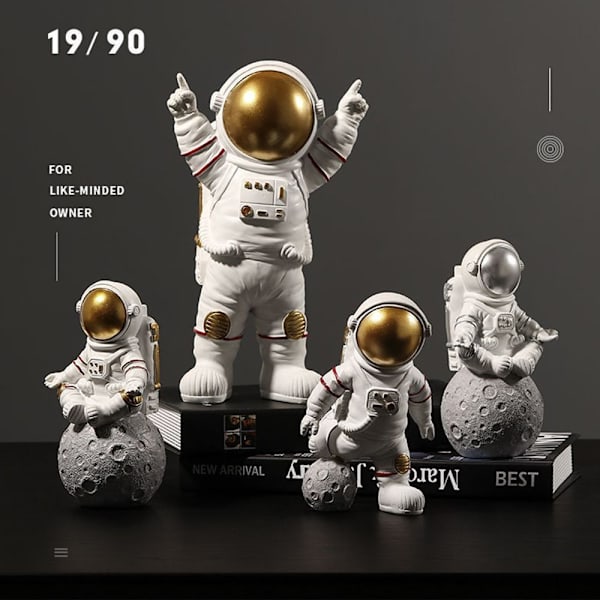 Astronautfigurer Spaceman Moon Skulptur Dekorativ C C C