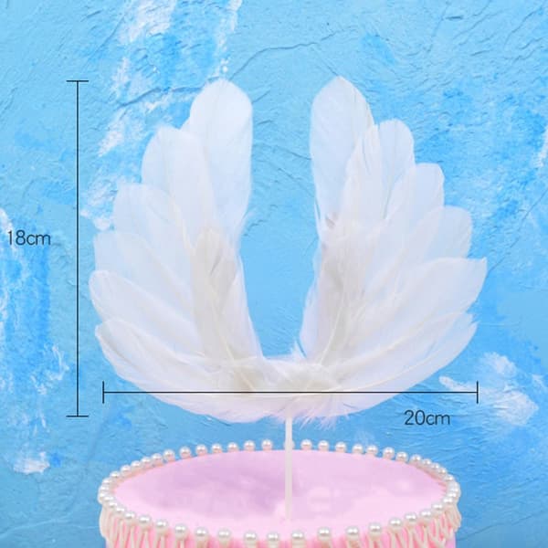 5 Stk Englevingefjær Kake Topper SORT SORT black