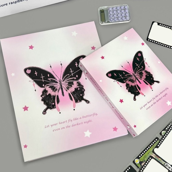 Butterfly A4/A5 kansikuvakorttipidike A5 MUSTA PERHOSEN MUSTA A5Black Butterfly