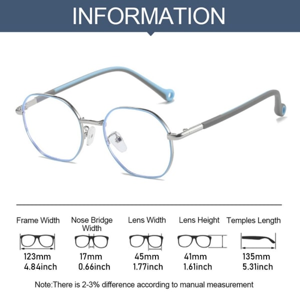 Anti-blå ljusglasögon för barn Runda glasögon 1 1 1