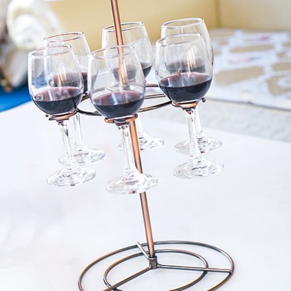 Vinglas Flight Server Stand Glass Display Træstænger Bronze Double Layers-Double Layers