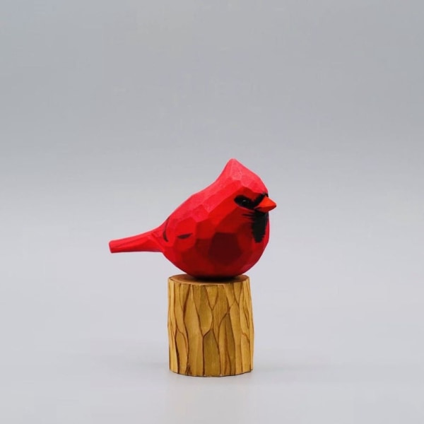 2 STK Håndlaget figur Dyredekor Skulptur Miniatyrfugl