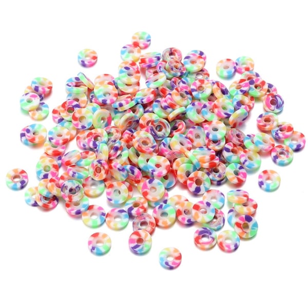 2000 kpl Heishi Beads polymeerisavi sateenkaarihelmet litteät pyöreät