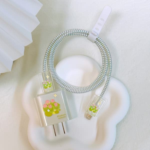 2 Sæt Datakabel Winder Oplader Adapter Case MEADOW BUTTERFLY Meadow Butterfly