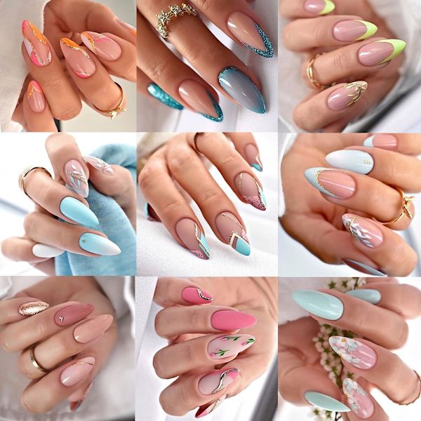 24stk False Nails Long Mandel W632 W632 W632