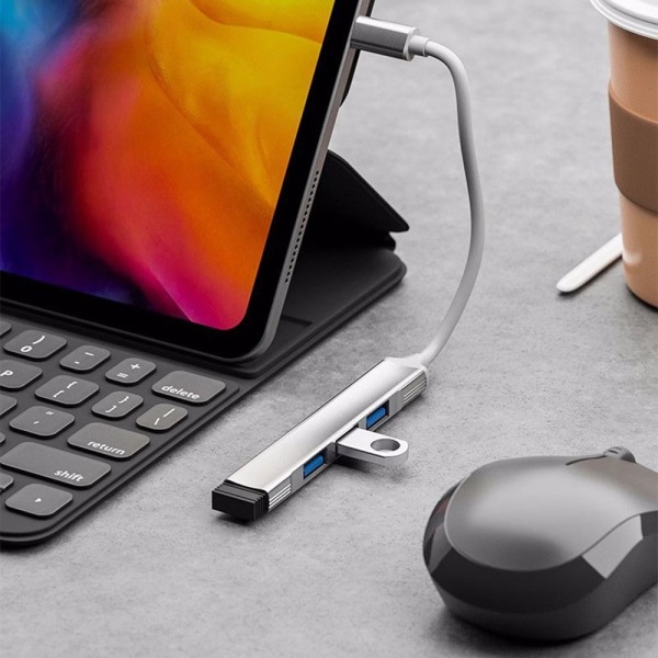 USB 3.0 Hub Type-C -jakaja TYYPPI-C VAALEANHARMAA TYYPPI-C VAALEANHARMAA Type-C Light Grey