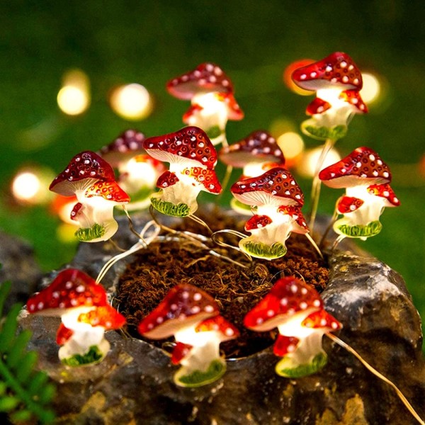 3D Mushroom Lamp String Lamps Mushroom 3M BATTERIFLIMMAR 3M 3m BatteryFlickering
