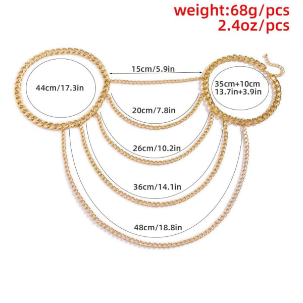 Bikini Body Chain Chain Halsband GULD gold