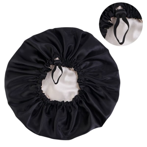 Satin Cap Runda huvudbonader SVART Black