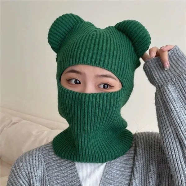 Halsduk Set Hooded Dam Balaclava GRÖN green