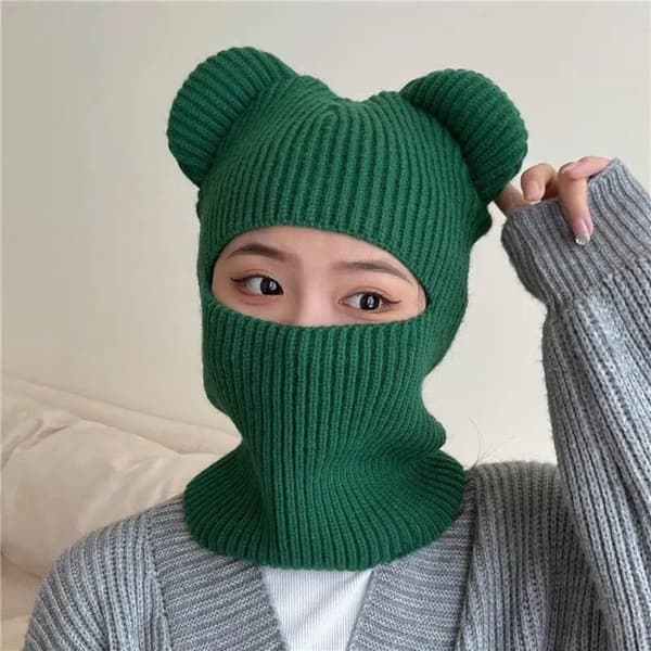 Skjerfsett Hette Balaclava for kvinner HVIT white