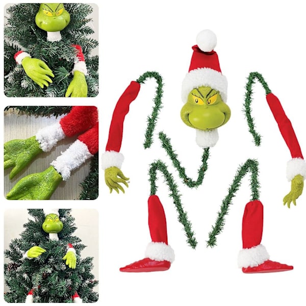 5 stk/sett Grinch dekorative figurer Ornament juletreholder