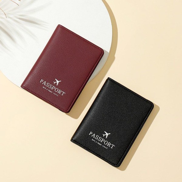 RFID Læder Paspose Pas Holder SORT Black