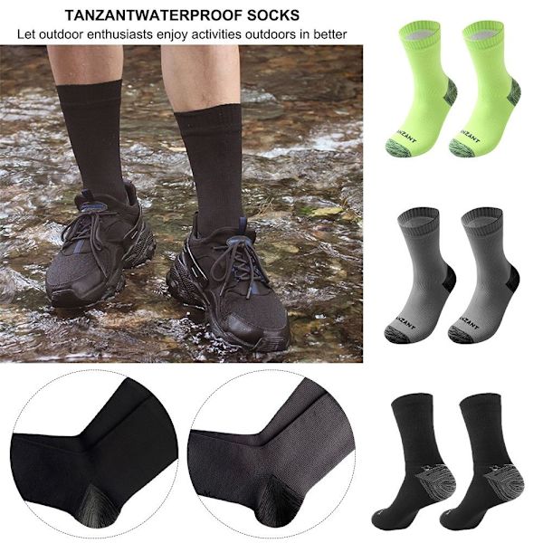 Vandtætte sokker udendørs sportsstrømper SORT M(39-42) black M(39-42)