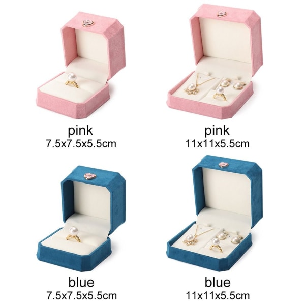 Smyckeskrin Ring Förvaringslåda BLÅ 7,5X7,5X5,5CM blue 7.5x7.5x5.5cm