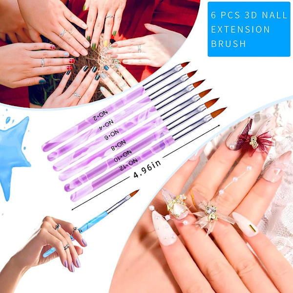 28 kpl Nail Pen Tool Set Nail Harja Set Nail Crystal Pen