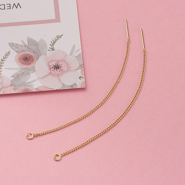10 kpl Gold Threader Korvakorut Hypoallergenic Ear Threads Drop
